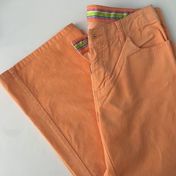 Lilly Pulitzer Faye Sz 4 Orange Corduroy Flare Leg Pant - Picture 5 of 5